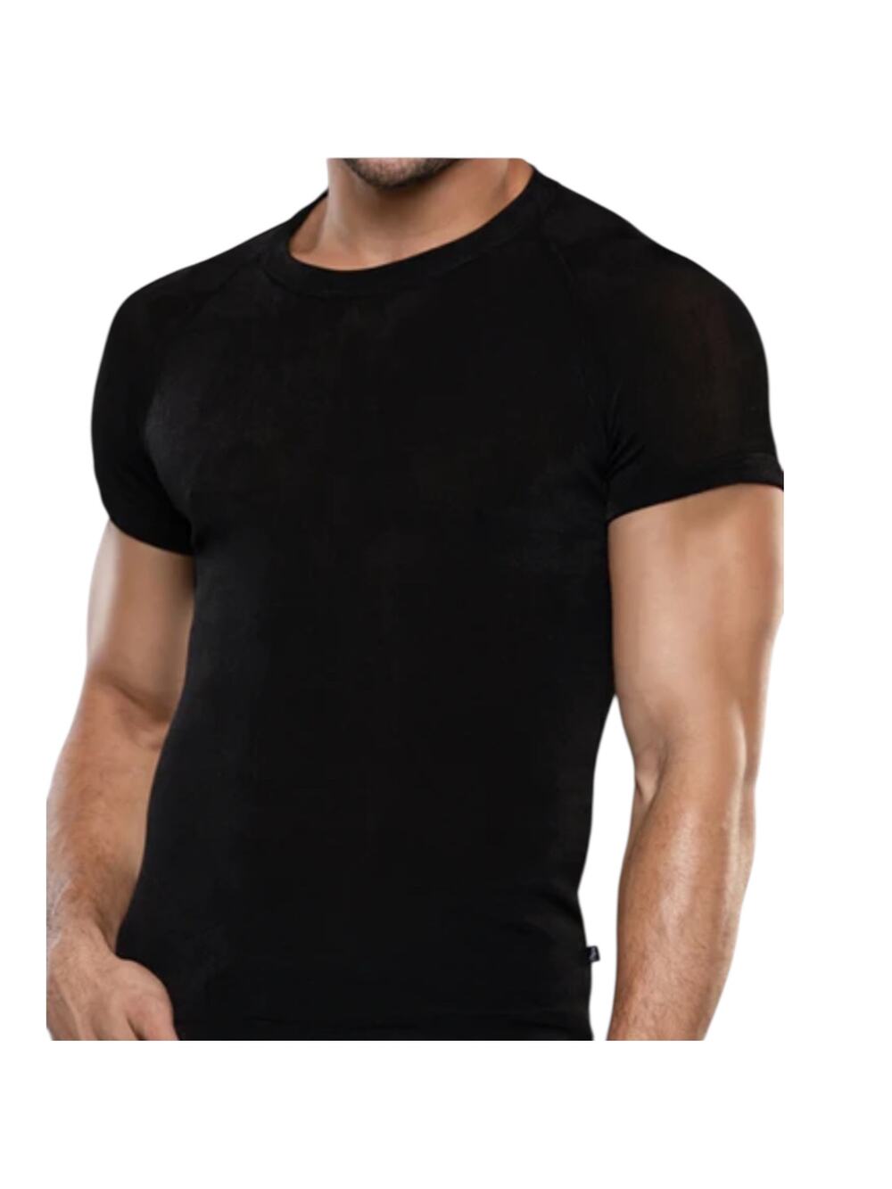 Andrew Christian Sensual Rib Ragland Tee XL Extra Large Black